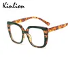 Kinlion Retro Women Glasses Frame Square Big Frame -glasögon för män Transparent vårben Läser Recept Glasögon3054