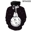 3D-printen Star Sky Universe patroon hoodie jongens en meisjes cool sweatshirt mode trui lange mouwen streetwear top 240227