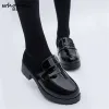 Sapatos femininos uniformes para meninas uwabaki japonês jk dedo redondo mulheres meninas estudantes da escola lolita preto marrom sapatos cosplay sola de borracha