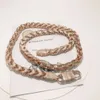 8mm Vvs Moissanit Iced Cuban Chain Halskette S925 versilbert 18k Gold Hip-Hop Maiami Herren Roségold Kubanische Kette