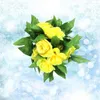 Decorative Flowers 24M Rose Hanging Vines Artificial Flower Bush Wedding Decoration Supplies (Yellow)