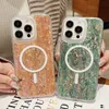 iPhone 15 Plus 14 Pro Max 13 12 Shinny Hard Acrylic PC Plastic TPU Bling Glitter Speecin Sparkle Magnet Phone Back Skin Cover