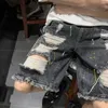 Pantalones cortos para hombres Pantalones cortos de mezclilla Mens Bolsos retro Hiphop Daño transpirable Ropa de calle Bordes originales diarios Totalmente combinados para C J240228