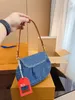 Designer Sunset Denim Yuanbao Underarm Bag Women's Luxury Shoulder Bag Denim Handbag Classic Old Flower Crossbodys Shoulder Bag Wallet