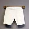 Sommer dünne Luxus-Designer Slim-Fit Herren Jeans Shorts Boyfriend weiße Farbe gestreift Streetwear Baumwolle lässig kurze Hose 240227