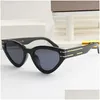 Occhiali da sole Cat Eye Occhiali da uomo Fashion Ins Net Red Same e da donna Classic Grandmaster T3007 28 Gold Black Sier Frame Lenti in resina Wi Dhyvg