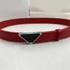 Ceinture de mode pour homme designer triangle ceinture tendance simple noir rouge cuir cinto simple quotidien jeans fines ceintures classique boucle en métal avec lettre YD017 B4