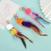 Colorful Hanging Feather Accessories for Automatic Rolling Cat Sticks Teaser Toys 240226