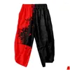 Etnik Giyim Moda Siyah ve Kırmızı Baskı Harajuku Erkekler Pantolon Samuray Kostüm Gevşek Kadınlar Geleneksel Japon Pantolon Damlası Teslimat Otn1k