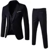 Men Classic 3 Pieces Set Suit Wedding Suits For Men Slim Suit Jacket Pant Vest Suit Men Tuxedo Single Breasted Plus Szie S-4xl 240220