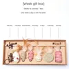 Week Gift Box Cat Toy Feather Bell Mouse Set Wooden Pole Teaser Stick 7 Piece Set 240226