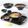 식기 세트 950ml 일본라면 그릇 및 젓가락 가정 부엌 모방 도자기 플라스틱 국수 수프기구 도구