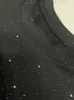 남성용 티셔츠 여름 남성 느슨한 피팅 스파클링 스타 스팽글 티셔츠 캐주얼 짧은 슬리브 탑 세련된 블랙 하이 스트리트 지퍼 O- 넥 티셔츠 탑 J240228