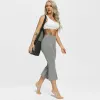 Abbigliamento Leggings svasati ritagliati Tasche in cotone da donna Leggings a vita alta Pantaloni capris femminili push up Sport indoor Palestra Fiess Flares