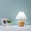 Table Lamps Usb Vintage Pleated Lamp Dimmable LED Light White Warm Yellow For Bedroom Living Room Home Lighting Decor Night