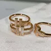 حلقات الحب النسائية رجال تيفانيكو مصمم رنين زوجين فاخر مزدوج T Jewelry الأزياء الشارع الشارع الكلاسيكية الخواتم هدايا العطلة