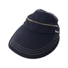 Sombreros de ala ancha moda plegable ciclismo vacío superior grande damas color sólido cubo sombrero pescador extraíble sol mujeres gorra