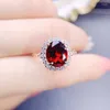 Cluster Rings Garnet Ring Natural Real Red Oval 8 10mm 2.8ct Gemstone 925 Sterling Silver Fine Jewelry J22633