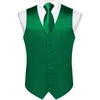 Wedding Party Green Mens Vest Shirt Accessori Moda chaleco hombre per uomo Four Seasons Wear Fazzoletto cravatta all'ingrosso 240228