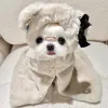 Jackets Autumn and Winter Warm Pet Dog Cat Plush Blanket Autumn and Winter Cloak Clothes Cute Bear Blanket Pad Cute Ear Hooded Coat