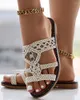 Slippers Women's Braided Bohemian Beach Sandals For Outdoor Summer Flat Bottomed Woven Style