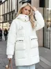 Trenchs de femmes Manteaux de coton Manteau Femmes Vert Lâche Épais Chaud Parkas à capuche 2024 Mode d'hiver Coréen Poches arrière Vêtements