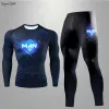 Sets Men Gym Fitness Clothing Sportswear Quick Dry Compression Suits Men's Running Set Fitness Tight Sport Suit Men Outdoor Jogging