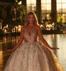 Charming Ball Gown Wedding Dresses Shining Appliques Sequins Beads Bridal Sweep Train Backless Lace Up Court Gown Custom Made Plus Size Vestidos De Novia