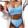 Kvinnors badkläder unaiza kvinnor baddräkt sexig push up mikro bikinis mode kvinnor fast färg bikini pad beachwear set