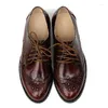 Chaussures décontractées 2024 Oxford en cuir véritable pour femmes à lacets femme Style de rue noir Oxfords Brogues