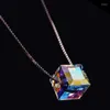 Necklaces Necklaces Aurora Necklaces Candied Colorful ThreeDimensional Square Silvery Necklace 2022 Womens Luxury Exquisite 240228