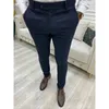 Pantaloni casual da uomo Pantaloni elasticizzati morbidi e attillati per gli impiegati sociali aziendali Intervista Pantaloni da uomo per matrimoni da festa S-3XL 240220