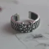 Cluster Ringe Vintage Göttliches Biest Pixiu Ring Männliche Öffnung Zeigefinger Zubehör Trendige Schnitzerei Tiermuster Männer Schmuck Freund