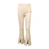 Pantalons pour femmes Europe et américain Flare cloche bas taille haute fente mince pantalons décontractés printemps mode vêtements féminins