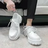 Chaussures habillées Vintage Plate-forme Oxfords Hommes Split Cuir Casual Blanc Noir Formel Mâle Streetwear Business Chaussures