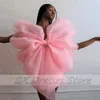 Casual Dresses Girl Big Bow Cocktail Dress Strapless Organza Sexy Short Party Asymmetrical Gowns Pleat Pink With Sleeveless