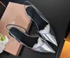 Scarpe eleganti da donna Slingback Argento punta a punta Tacco piatto Elegante moda donna Scarpe laser Primavera Autunno Appartamenti Taglia 41H24228