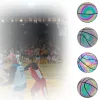 Goods Luminous Basketball Ball Holographic Reflective Lighted Flash Ball PU WearResistant Glowing Basketball Night Sports Game