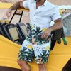 Survêtements pour hommes ensemble pour hommes 2022 été nouveaux hommes mode chemise à manches courtes imprimé costume de plage Hawaii ensemble décontracté Q240228