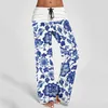 Damesbroek Dames Yoga Dames Hoge Taille Zak Strip Elastisch Gedrukt Losse Mode Casual Lange Broek Pantalones