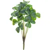 Flores decorativas Decors de festa Tabela Simulação verde vegetação artificial imitada folhas falsas ao ar livre Shamrock Leaf