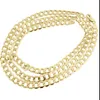 Mens Hollow 14k Yellow Gold 6 50 Mm Cuban Curb Link Chain Halsband 16-30 tum246m