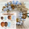 New New Happy Birthday Decorations Coffee Brown Balloon Arch Garland Kit Wedding Engagement Decoration Baby Shower Event Party Balloons
