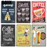 Vintage Coffee Beer 3D Signed Metal Sign Retro مغلق مفتوح صفيحة الباب علامة الأيرلندية Pub Cafeteria Restaurant Decord7837784