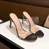 Sandals Women Perspex High Heels PVC Transparent Clear Crystal Concise Classic Slip-On Fashion Shoes For Size 35-42