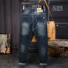 Heren Jeans Designer Herfst en winter Heren nieuwe verdikte stretch jeans Mannen slanke casual kleine rechte broek 6QI9 ZJQ8