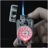 Lighters Sell Gold Windproof Watch Jet Lighter Torch Turbo Gas Cigar Cigarette Metal Led Inflated Gasoline Butane Men Drop Delivery Ho Dhmel