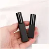 Compacts rechargeables 100pcs 3/5 / 10 ml vaporisateur de verre carré noir par bouteille emballage cosmétique bouteilles vides livraison directe santé beauté m otljs