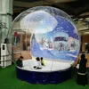 13ft dia wholesale For Christmas Giant Inflatable Snow Globe Bubble Dome Tent With Blower 2M/3M/4M Replaceable background Human Snow- Globes Clear house