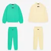 24ss USA Oversize Men Women Front And Back Small Silicone Label Tracksuit Set Pullover Sweatshirt Pants Hoodie Joggers Trousers Suit Casual Unisex Wear 0222